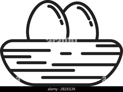 Colore nero modificabile per il modello icona Nest Egg. Icona Nest Egg simbolo vettore piatto illustrazione per disegno grafico e web. Illustrazione Vettoriale