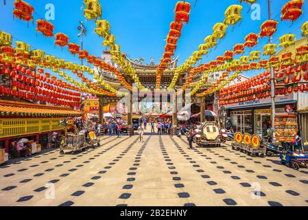 CHANGHUA, Taiwan - 29 aprile 2017: Il Tempio Lugang Mazu, un tempio cinese dedicato alla dea cinese del mare Mazu, fu costruito nel 1590 e riparato nel 1 Foto Stock