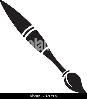 Colore nero modificabile del modello icona pennello. Icona pennello icona simbolo vettore piatto illustrazione per disegno grafico e web. Illustrazione Vettoriale