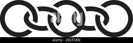 Modello icona catena colore nero modificabile. Simbolo dell'icona della catena immagine vettoriale piatta per la progettazione grafica e del nastro. Illustrazione Vettoriale