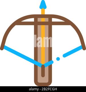 Icona Dell'Apparecchiatura Di Tiro Con Arco A Balestra Vettore Sottile Illustrazione Vettoriale