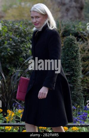 La presidente del partito conservatore Amanda Milling arriva per una riunione del gabinetto a 10 Downing Street, Londra. Foto Stock