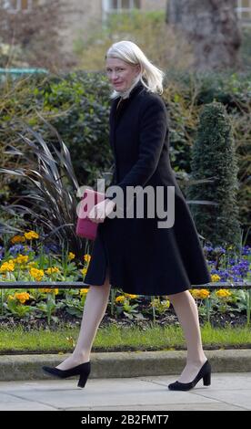 La presidente del partito conservatore Amanda Milling arriva per una riunione del gabinetto a 10 Downing Street, Londra. Foto Stock