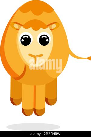 cammello nell'immagine vettoriale in stile piatto. Personaggio dei cartoni animati. Immagine di scorta vettoriale piatta su sfondo bianco Illustrazione Vettoriale