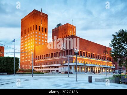 Municipio a Oslo, Norvegia Foto Stock