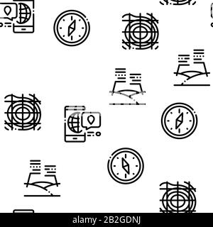 Ricerca Topografica Vector Di Ripetizione Senza Giunture Illustrazione Vettoriale