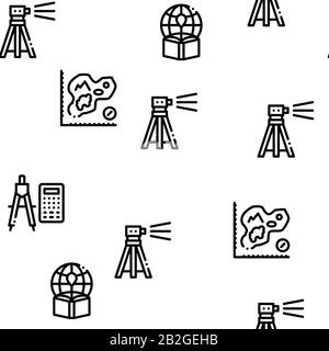 Ricerca Topografica Vector Di Ripetizione Senza Giunture Illustrazione Vettoriale