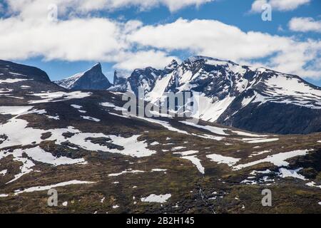 Ultima luce sulle alpi norvegesi Foto Stock