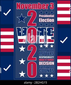 Illustrazione vettoriale delle elezioni presidenziali del 2020 negli Stati Uniti d'America Illustrazione Vettoriale