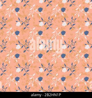 semplice ornamento floreale senza cuciture motivo vettoriale Illustrazione Vettoriale