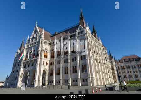 Parlamentsgebaeude, Kossuth Lajos ter, Budapest, Ungarn Foto Stock