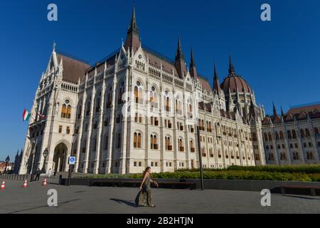 Parlamentsgebaeude, Kossuth Lajos ter, Budapest, Ungarn Foto Stock