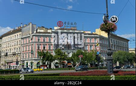 Platz, Oktogon, Andrassy ut, Budapest, Ungarn Foto Stock