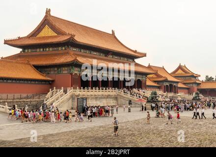 Sala dell'armonia Suprema (Taihedian in cinese), Città Proibita, Pechino, Cina Foto Stock