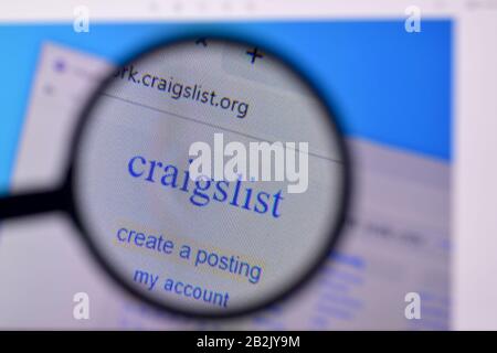 NY, USA - 29 FEBBRAIO 2020: Homepage del sito web craigslist sul display di PC, url - craigslist.org. Foto Stock