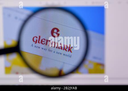 NY, USA - 29 FEBBRAIO 2020: Homepage di glenmark pharma sito web sul display di PC, url - glenmarkpharma.com. Foto Stock