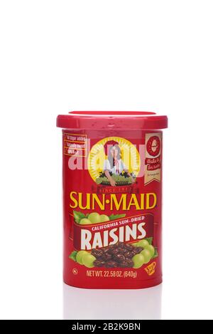 Irvine, CA - 8 NOVEMBRE 2017: Uvetta di Sun-Maid. Sun-Maid è il più grande produttore di frutta secca e uvetta al mondo Foto Stock