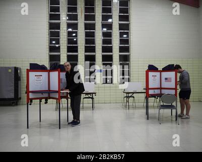 Arlington, Virginia, Stati Uniti. 3rd Mar, 2020. La mattina presto gli elettori della Virginia hanno espresso il loro ballots nella Giornata principale presidenziale. Credit: Sue Dorfman/Zuma Wire/Alamy Live News Foto Stock