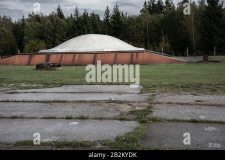 Silo nucleare di copertura, Saltojo Museo della Guerra fredda, Lituania Foto Stock