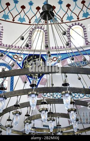 vista interna della moschea di ali pasha a ohrid, macedonia. Foto Stock