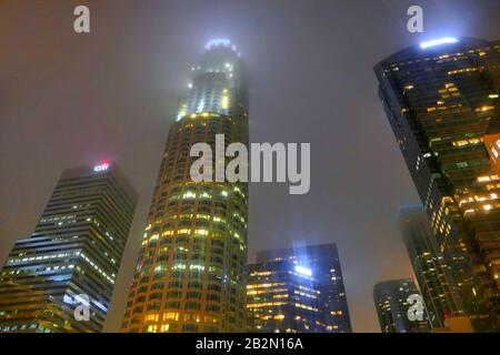 Lo splendido nuovo skyline di Los Angeles, Stati Uniti d'America, con la US Bank Tower a 73 piani. Foto Stock