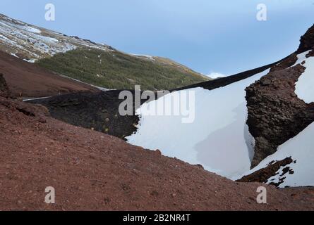 Crateri Silvestri, Etna, Sizilien, Italien Foto Stock