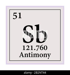 Antimonio Tavola Periodica degli Elementi illustrazione vettoriale EPS 10. Illustrazione Vettoriale