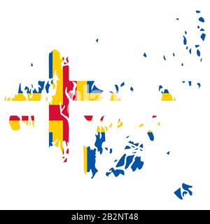 Illustrazione vettore flag mappa Aland eps 10. Illustrazione Vettoriale