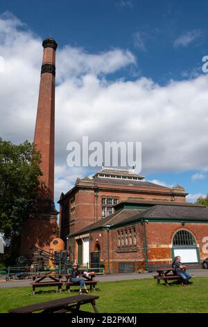 Abbey Pumping Station e camino, un museo di scienza e tecnologia a Leicester, Inghilterra Foto Stock