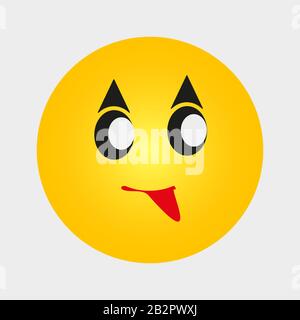 Emoticon sorridente con occhi felici e guance rosee Illustrazione Vettoriale