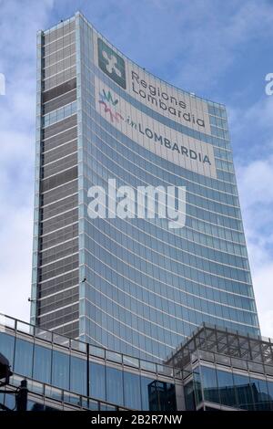 Milano, Italia. 03rd Mar, 2020. Milano, CORONAVIRUS - Palazzo Lombardia - sede della Presidenza e del Consiglio Regionale Credit: Agenzia Foto indipendente/Alamy Live News Foto Stock