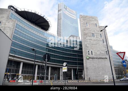 Milano, Italia. 03rd Mar, 2020. Milano, CORONAVIRUS - Palazzo Lombardia - sede della Presidenza e del Consiglio Regionale Credit: Agenzia Foto indipendente/Alamy Live News Foto Stock