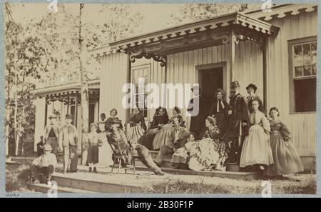 Gen. S. P. Heintzelman e gruppo, convalescente camp, nei pressi di Alexandria, Va Foto Stock