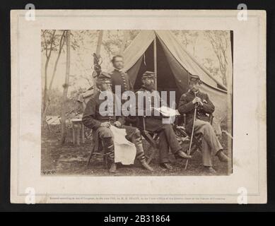 Gen'l Sykes e il personale, vicino a Richmond, giugno 1862 Foto Stock
