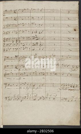 Georg Philipp Telemann - Ich Glaube An Jesum Christum. (BL aggiungere MS 32389 F. 36r). Foto Stock