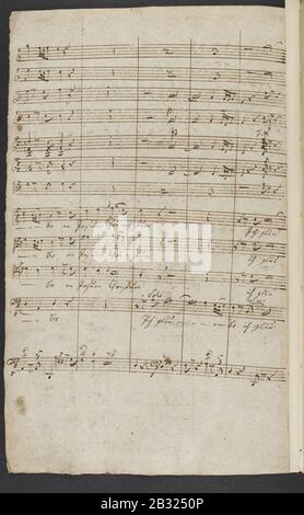 Georg Philipp Telemann - Ich Glaube An Jesum Christum. (BL aggiungere MS 32389 F. 35v). Foto Stock