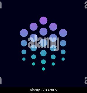 Logo della tecnologia di cartellonistica digitale icona immagine dell'elemento vettore tecnologico. Segno astratto nero. EPS 10. Illustrazione Vettoriale