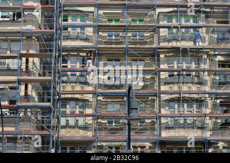 Renovierung, Altbau, Hauptstrasse, Schoeneberg, Berlino, Deutschland Foto Stock