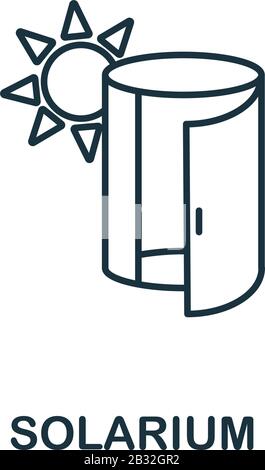 Icona solarium della collezione di trattamenti termali. Semplice elemento di linea simbolo solarium per modelli, web design e infografica Illustrazione Vettoriale