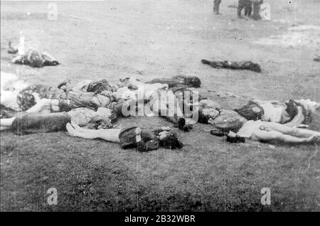 Assassinato gli ebrei durante la liquidazione del ghetto Węgrów nel settembre 1942. Foto Stock