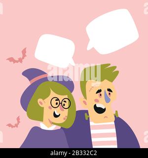 Banner festa di Halloween, volantino, poster, landing page set Illustrazione Vettoriale