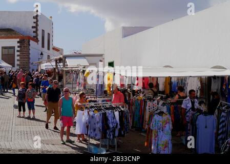 Teguise Domenica Mercato,Lanzarote,Isole Canarie,Spagna,Europa Foto Stock