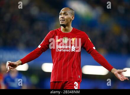 LONDRA, REGNO UNITO. 03 marzo il Fabinho di Liverpool durante il quinto round della fa Cup tra Chelsea e Liverpool allo Stanford Bridge Stadium di Londra, Foto Stock