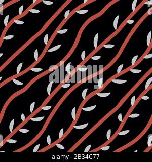 diagonali ramificazioni senza giunture con motivo a strisce vettoriali Illustrazione Vettoriale