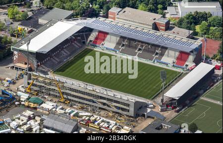 Stadio St. Pauli. Lo stadio ospita la prima e 2 squadre di calcio del FC St. Pauli, 12.08.2012, vista aerea, Germania, Amburgo, St. Pauli Foto Stock