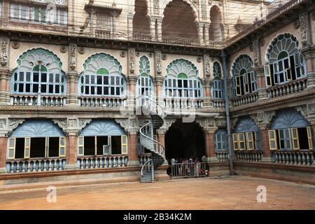 Cortile Wrestling, Interno Del Palazzo Di Ambavilas. Palazzo Di Mysore, Palazzo Di Ambavilas, Mysore, Karnataka India. Foto Stock