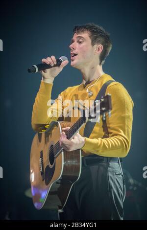 Manchester, Regno Unito. 3rd marzo 2020. Il cantautore Alec Benjamin suonerà dal vivo al Manchester O2 Apollo sostenendo Lewis Capaldi nel suo tour Divinamente Inispirato Ad Un'Estensione Infernale. Foto Stock