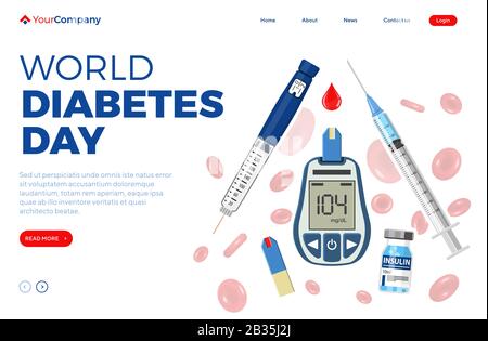 La Giornata mondiale del diabete Concept Illustrazione Vettoriale