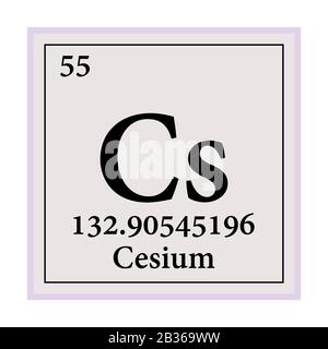 Il cesio Tavola Periodica degli Elementi illustrazione vettoriale EPS 10. Illustrazione Vettoriale