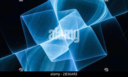 Blue incandescente quantum, computer generato sfondo astratto, 3D rendering Foto Stock